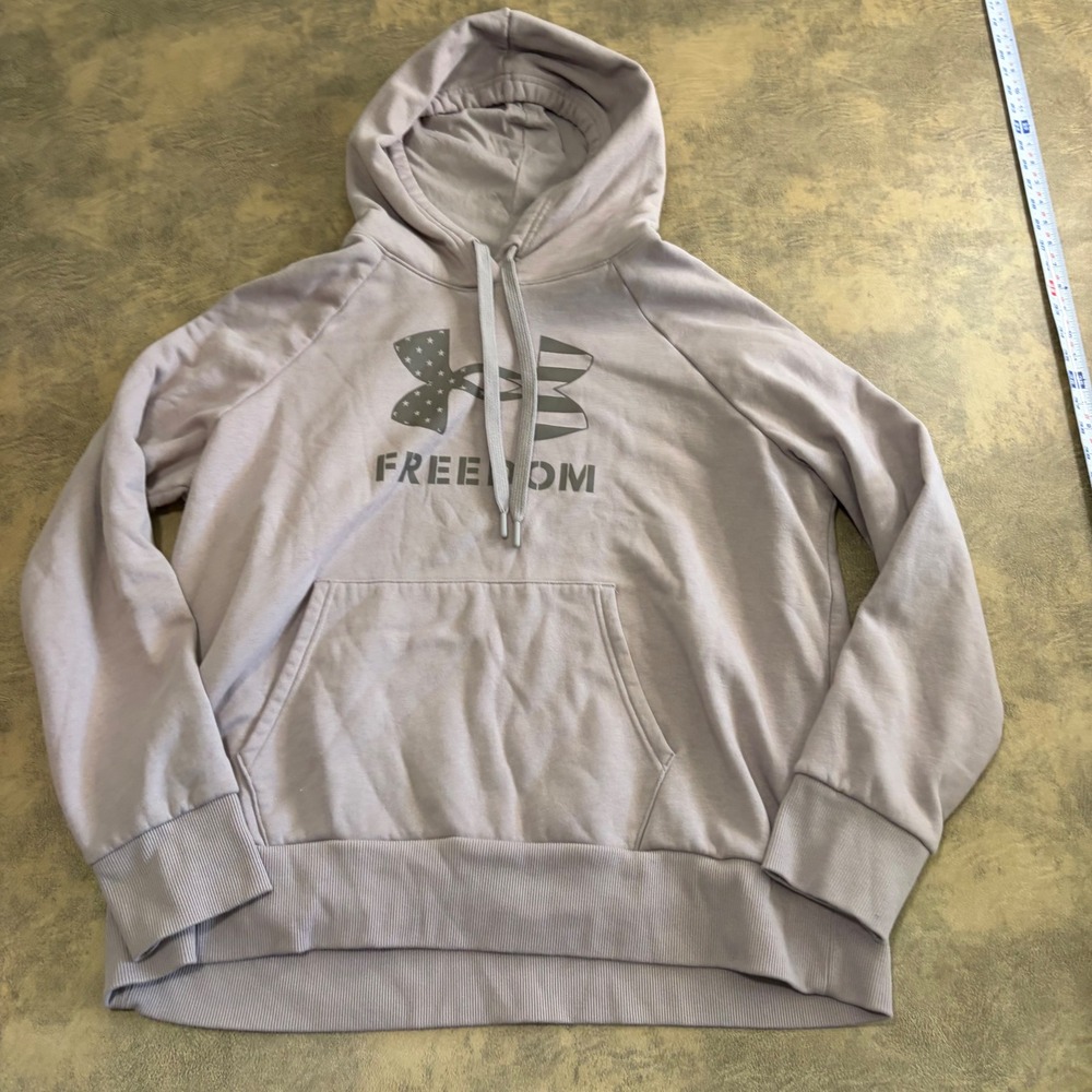 Under Armour Freedom Hoodie Womens XL Purple Flag Logo Sweatshirt 1430